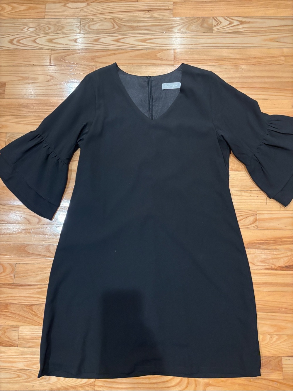 Women’s Black Mini Dress with Flared Sleeves